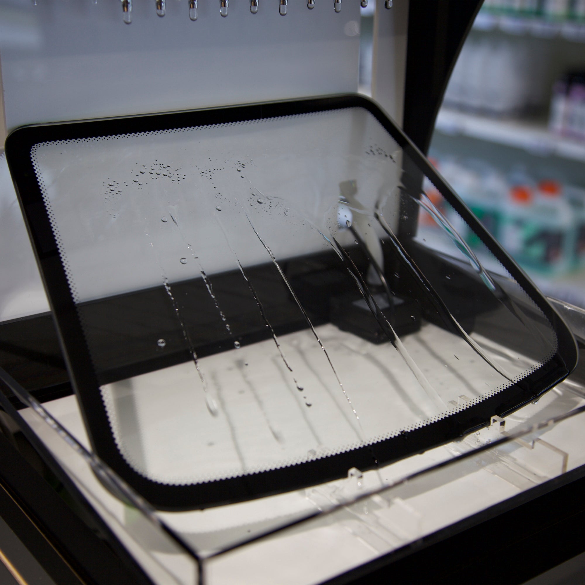 Framruta Modell För Hydrofob Testdisplay