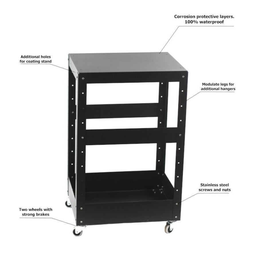 Poka Premium Wheel Stand Detailing Trolley
